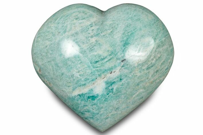 Teal-Blue Polished Amazonite Heart - Madagascar #323086